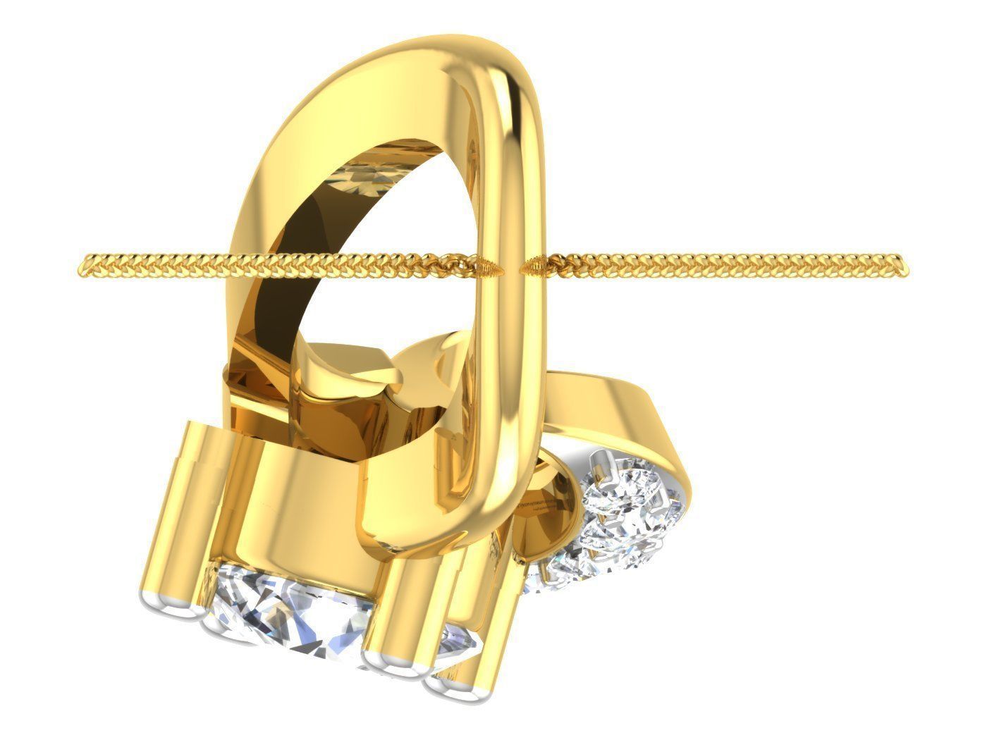 Solitaire Women Pendants 3dm STL FBX OBJ Render Details 3D print model_3