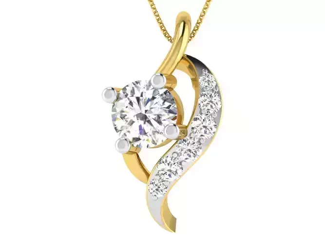 Solitaire Women Pendants 3dm STL FBX OBJ Render Details