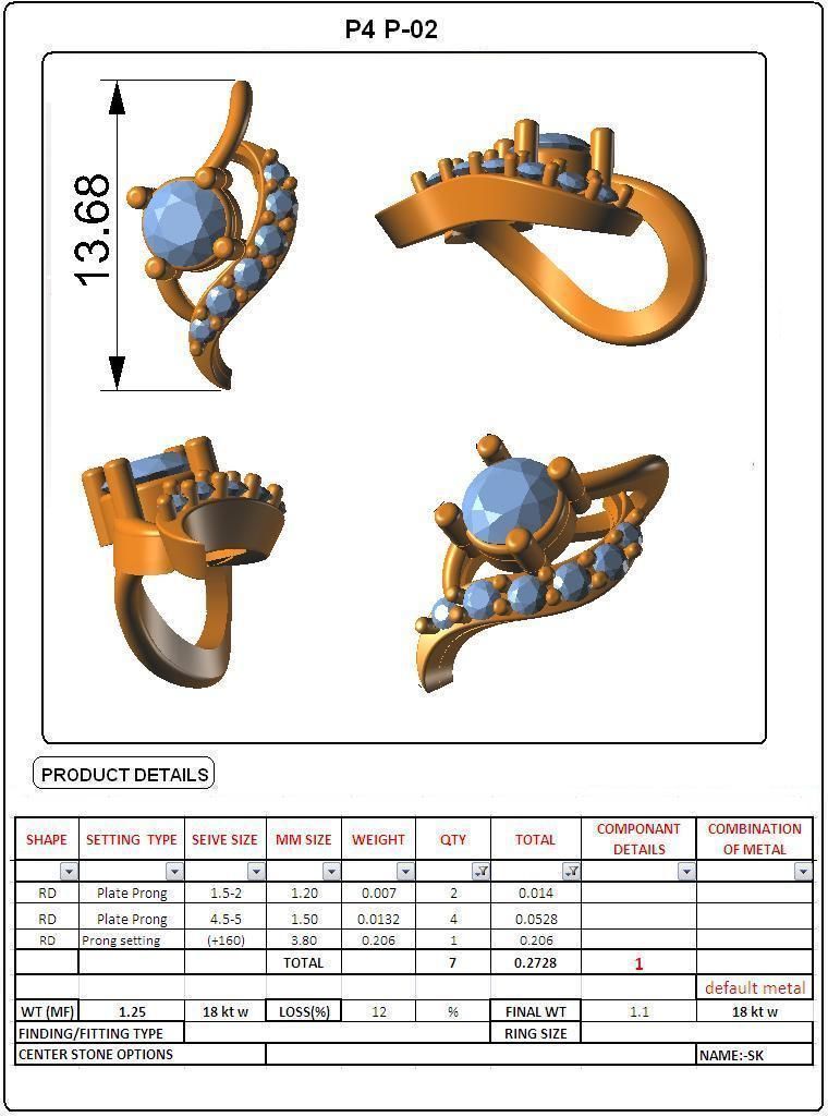 Solitaire Women Pendants 3dm STL FBX OBJ Render Details 3D print model_4