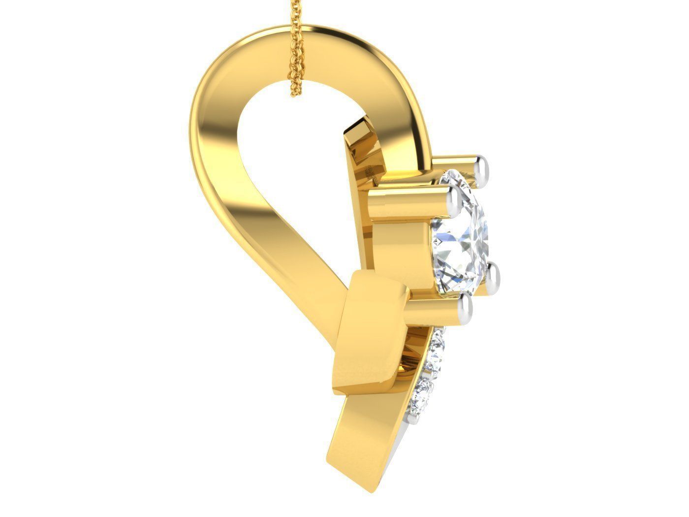 Solitaire Women Pendants 3dm STL FBX OBJ Render Details 3D print model_2