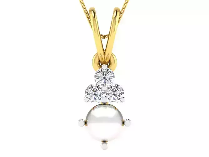 Solitaire Women Pendants 3dm STL FBX OBJ Render Details