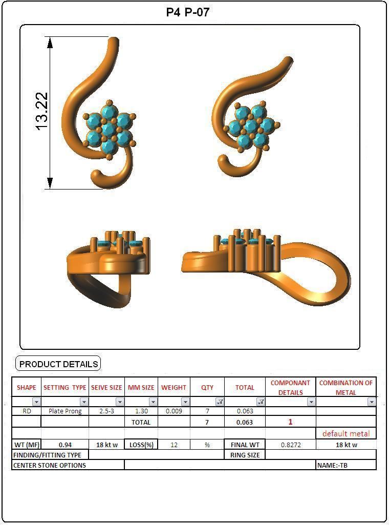 Solitaire Women Pendants 3dm STL FBX OBJ Render Details 3D print model_4