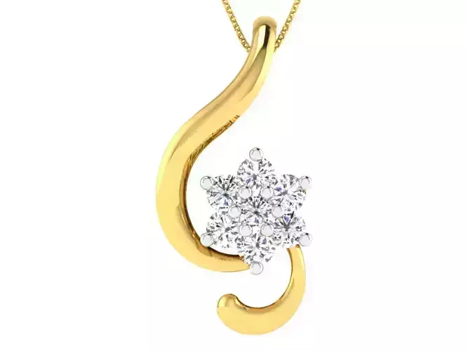 Solitaire Women Pendants 3dm STL FBX OBJ Render Details