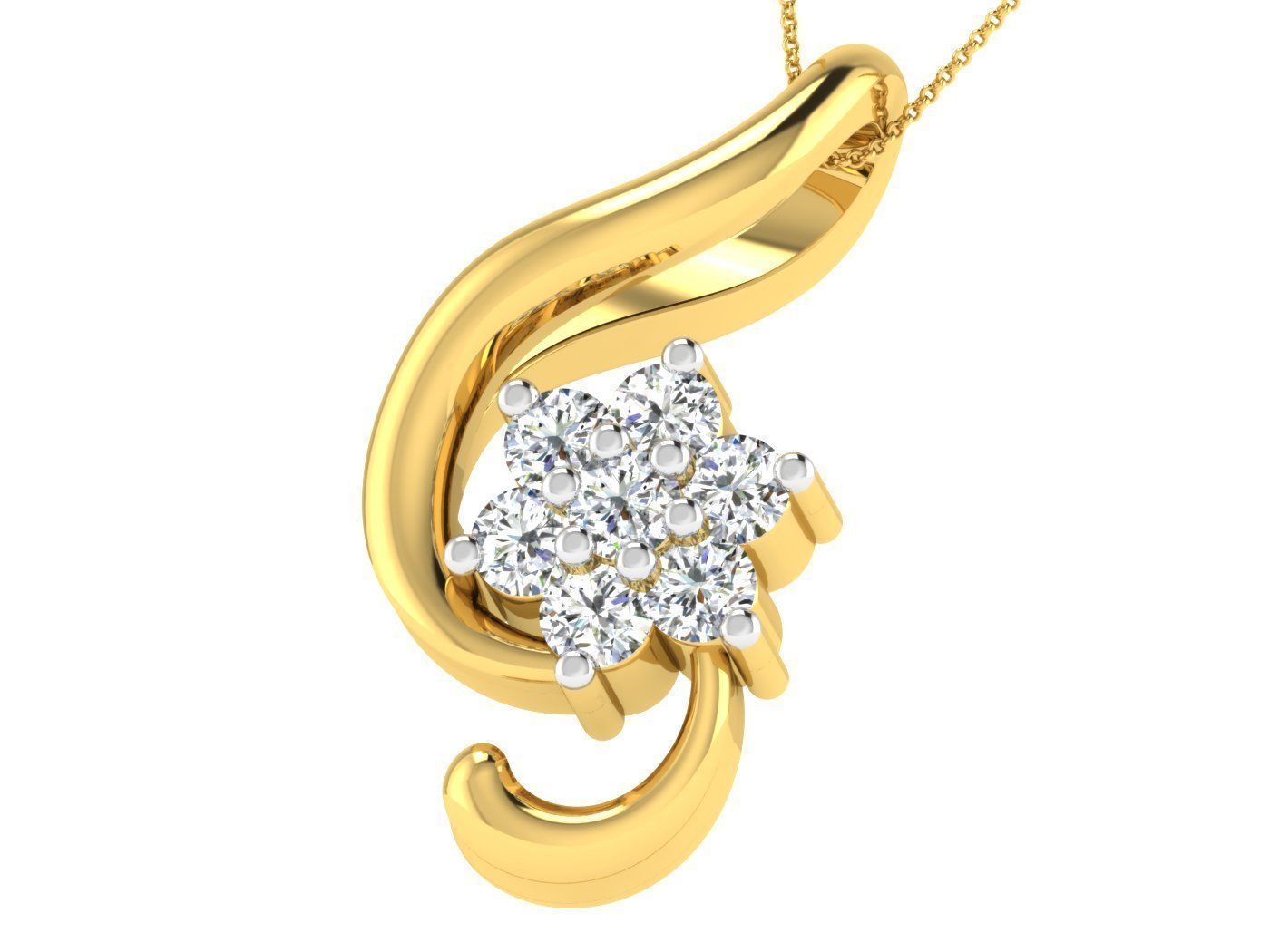 Solitaire Women Pendants 3dm STL FBX OBJ Render Details 3D print model_1