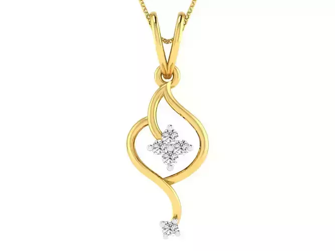 Solitaire Women Pendants 3dm STL FBX OBJ Render Details