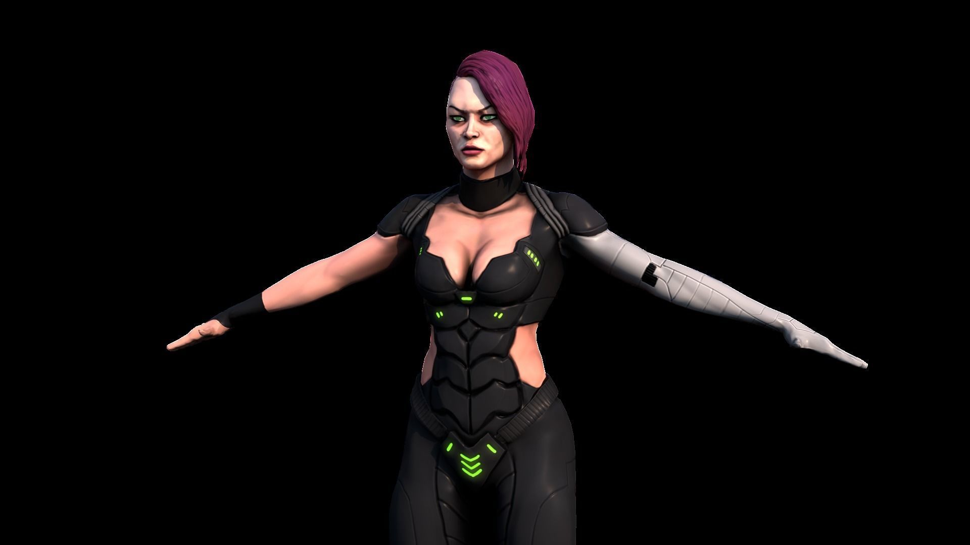 Character - Assassin Low-poly 3D model_1
