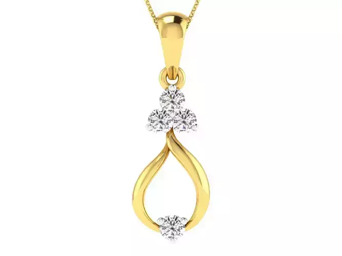 Solitaire Women Pendants 3dm STL FBX OBJ Render Details