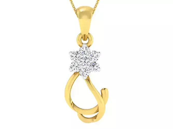 Solitaire Women Pendants 3dm STL FBX OBJ Render Details