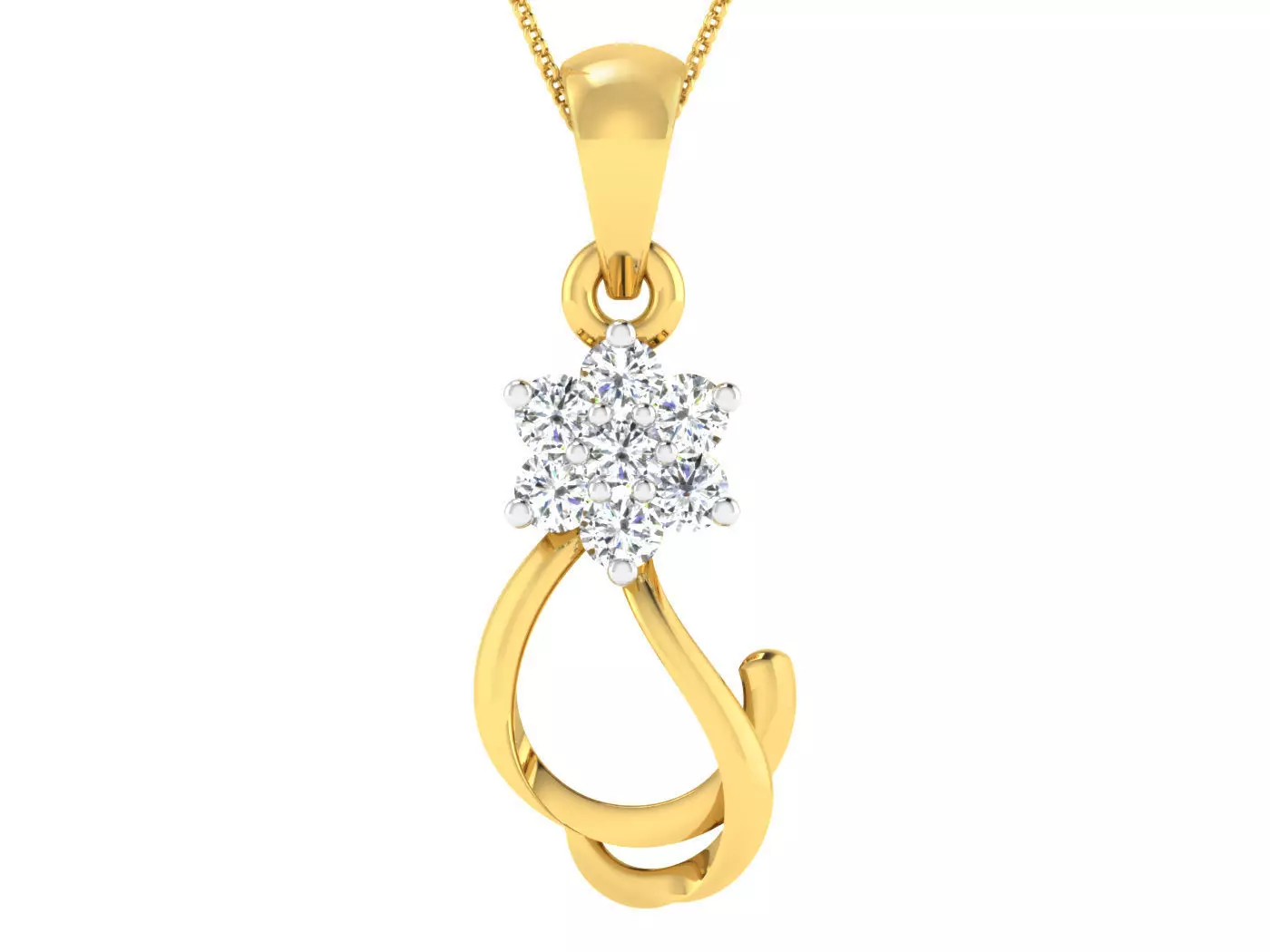 Solitaire Women Pendants 3dm STL FBX OBJ Render Details 3D print model_0