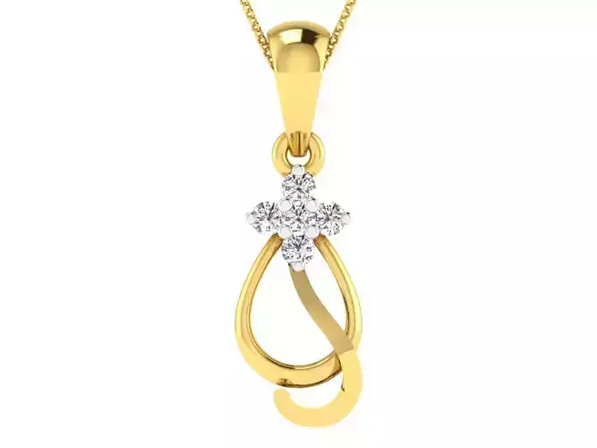 Solitaire Women Pendants 3dm STL FBX OBJ Render Details
