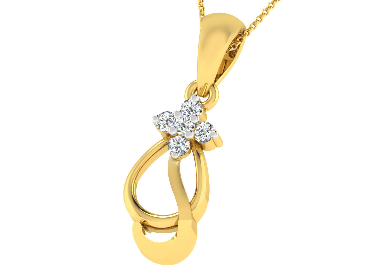 Solitaire Women Pendants 3dm STL FBX OBJ Render Details 3D print model_1