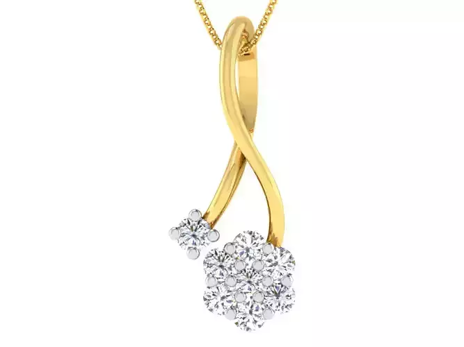 Solitaire Women Pendants 3dm STL FBX OBJ Render Details