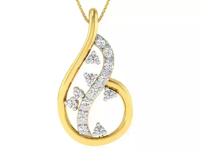 Solitaire Women Pendants 3dm STL FBX OBJ Render Details