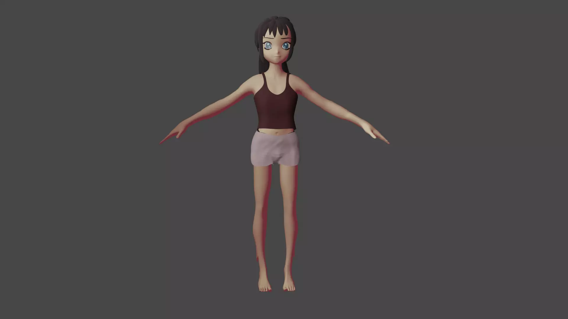 Anime girl Free low-poly 3D model