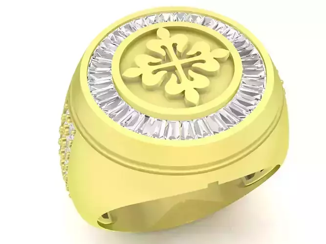 korea baguette diamond men ring 3728