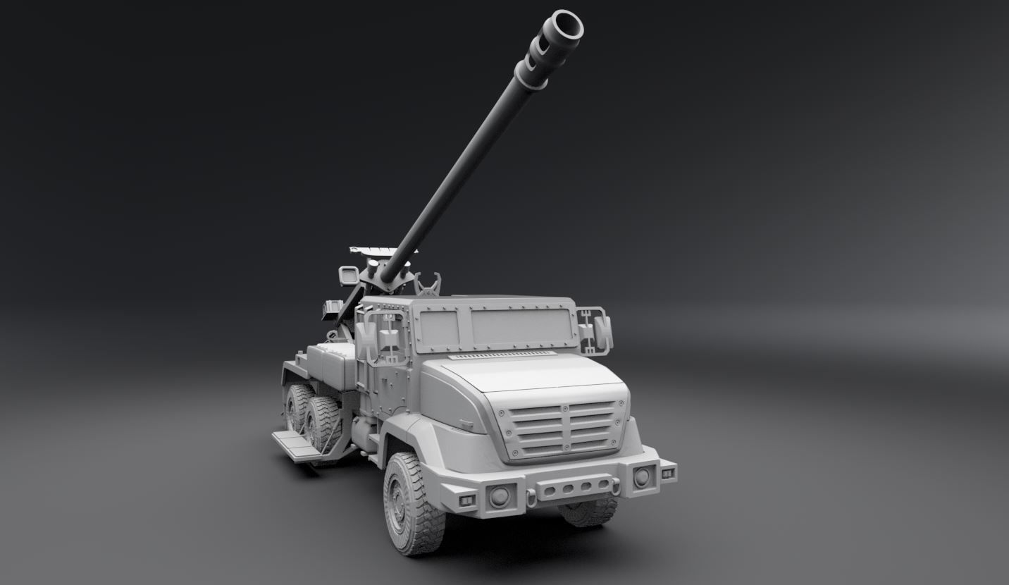 Caesar 155mm Scale model 3D print model_4