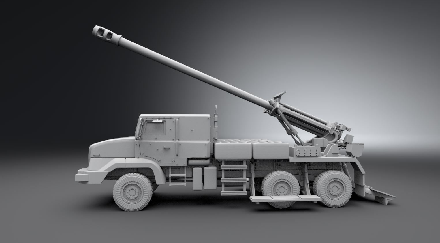 Caesar 155mm Scale model 3D print model_1