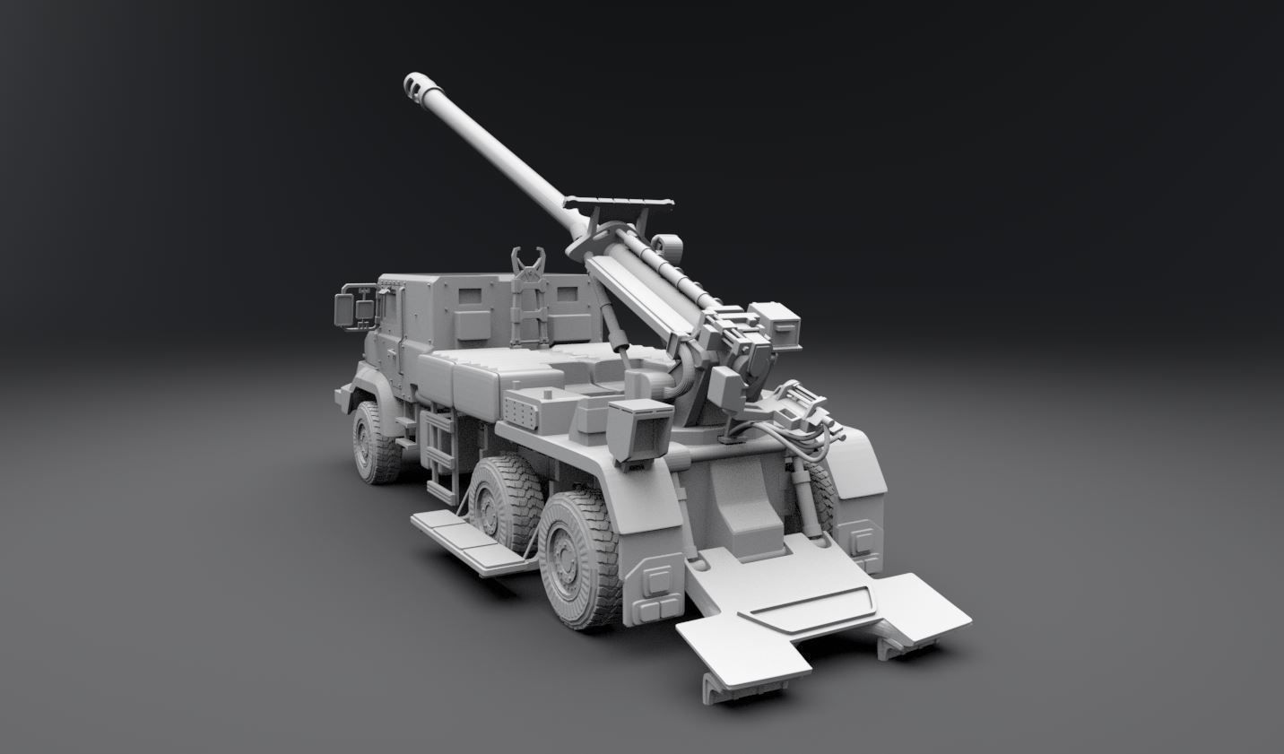 Caesar 155mm Scale model 3D print model_2