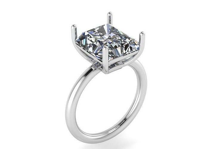 Solitaire Radiant Ring 1249 3D print model