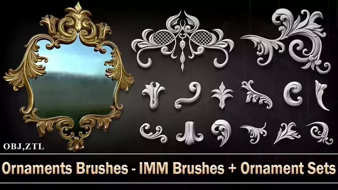 Ornaments Brushes with IMM Brushes and Ornament Sets 3D model