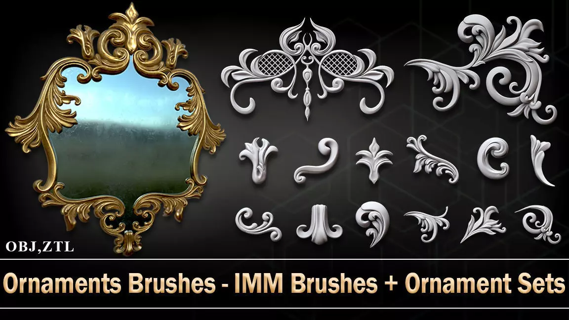 Ornaments Brushes with IMM Brushes and Ornament Sets 3D model_0