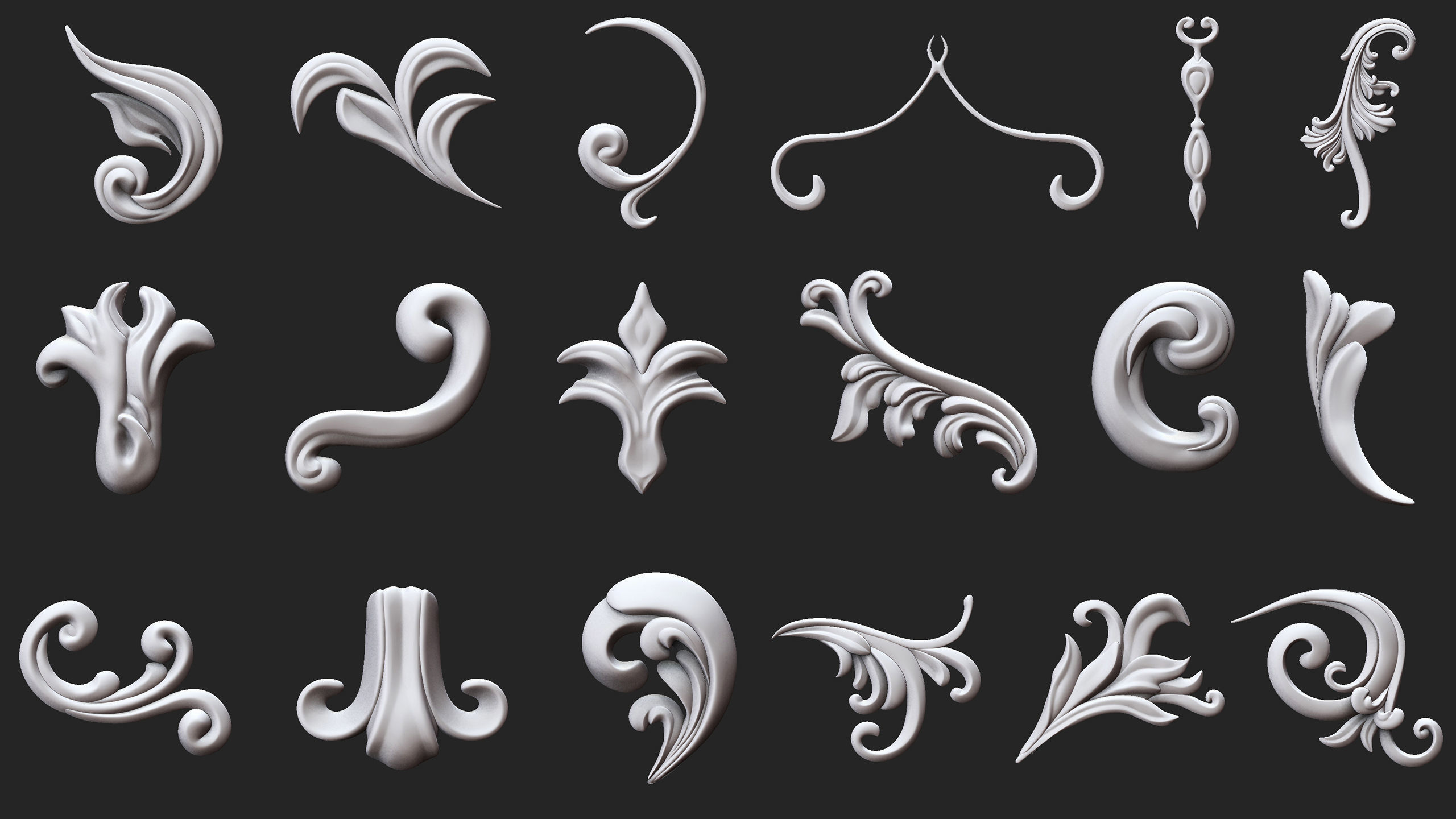 Ornaments Brushes with IMM Brushes and Ornament Sets 3D model_1
