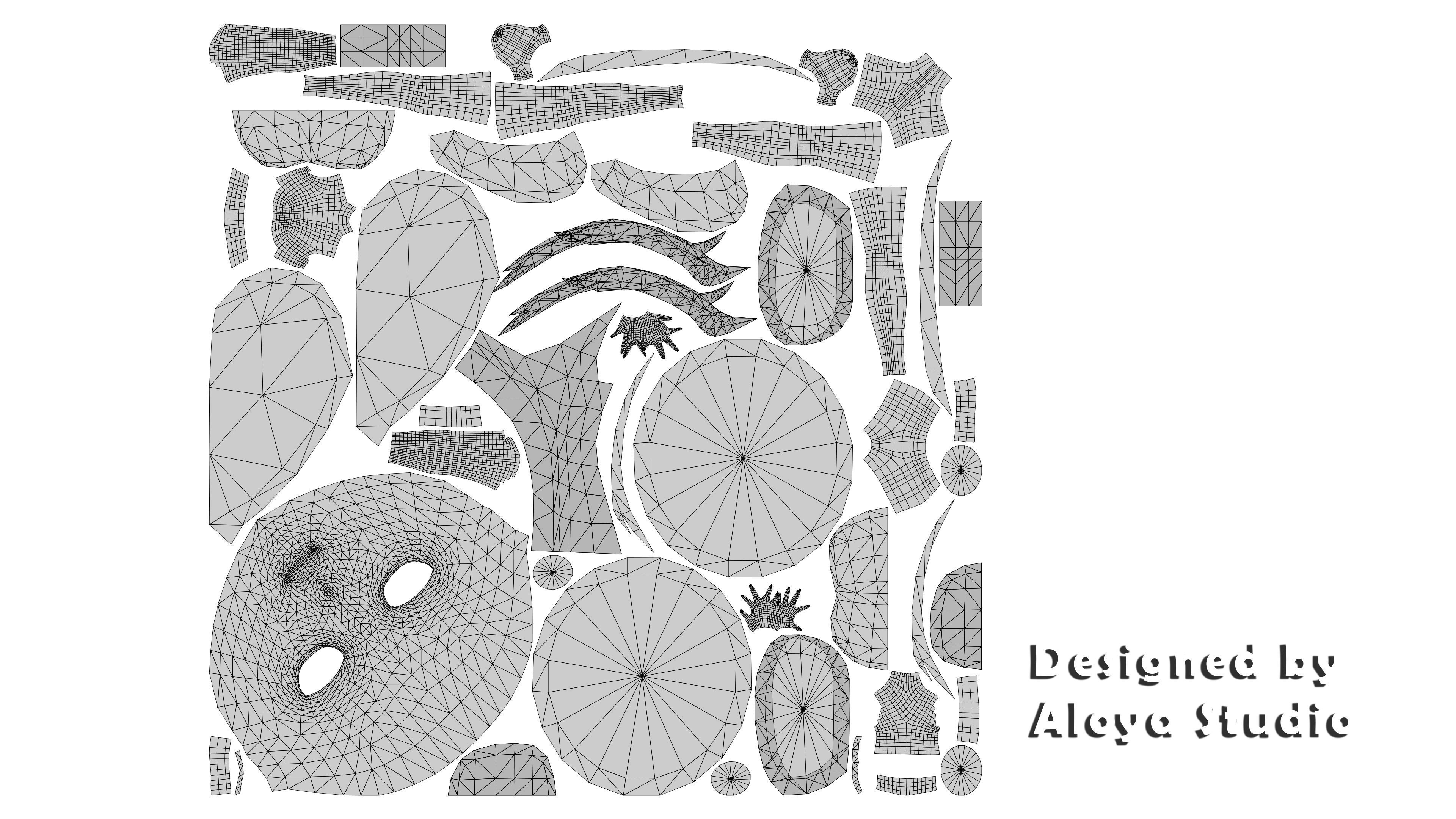 Anime Female Magical Fantasy - Ready to Unity - Unreal Engine Low-poly 3D model_15