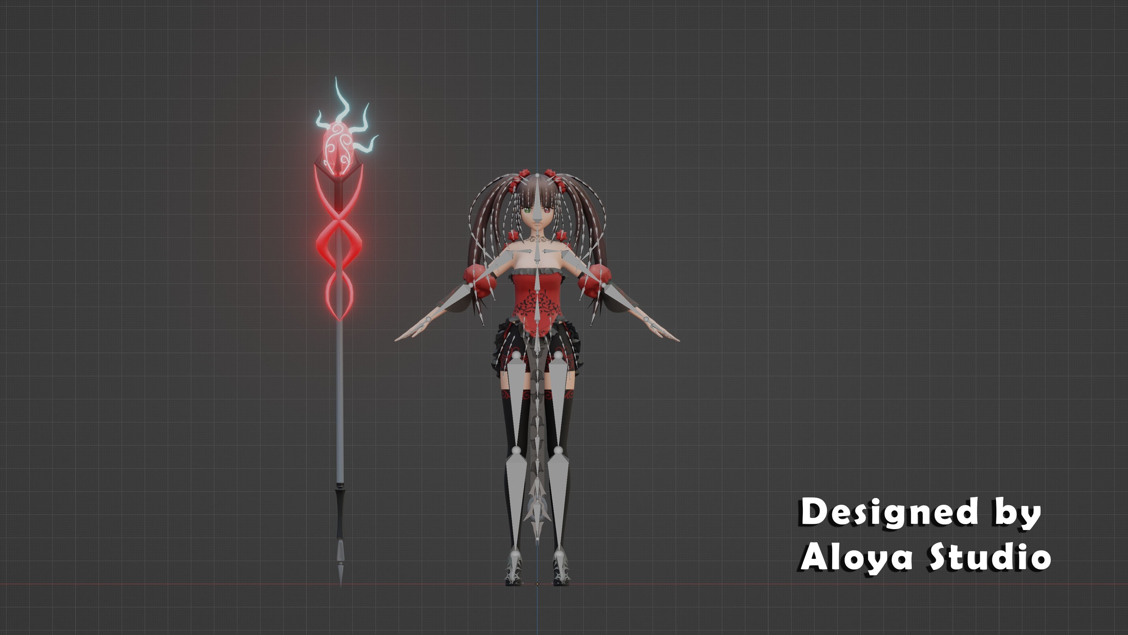 Anime Female Magical Fantasy - Ready to Unity - Unreal Engine Low-poly 3D model_16