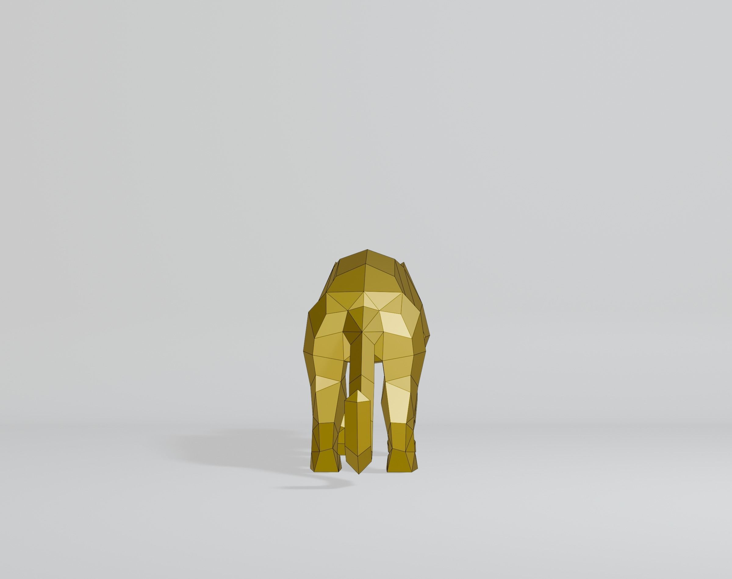 Polygonal Cougar Low-poly 3D model_8