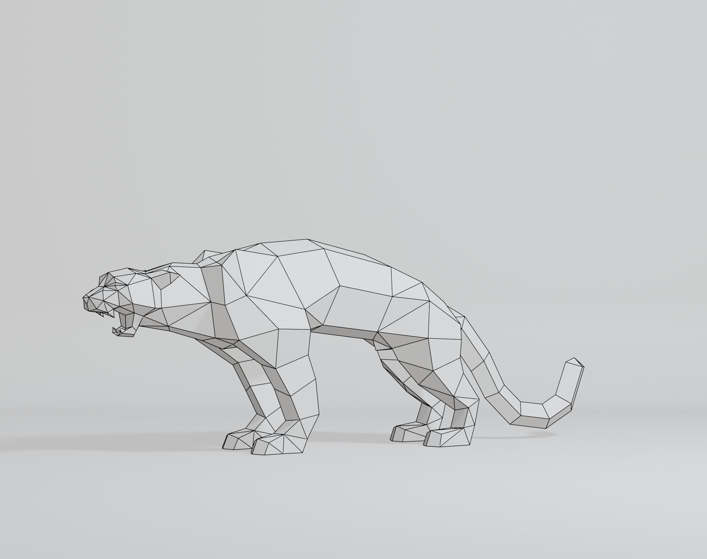Polygonal Cougar Low-poly 3D model_13