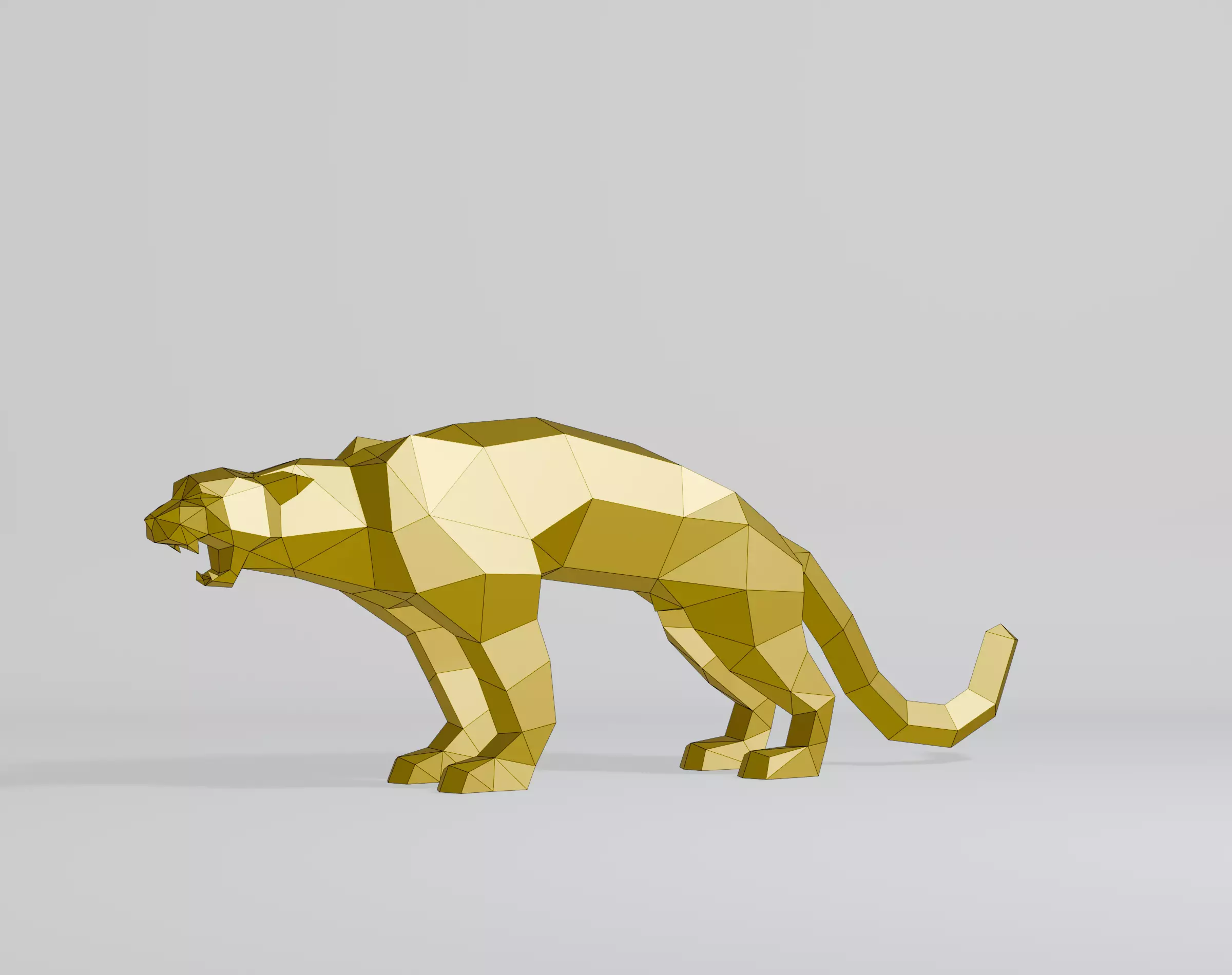 Polygonal Cougar Low-poly 3D model_0