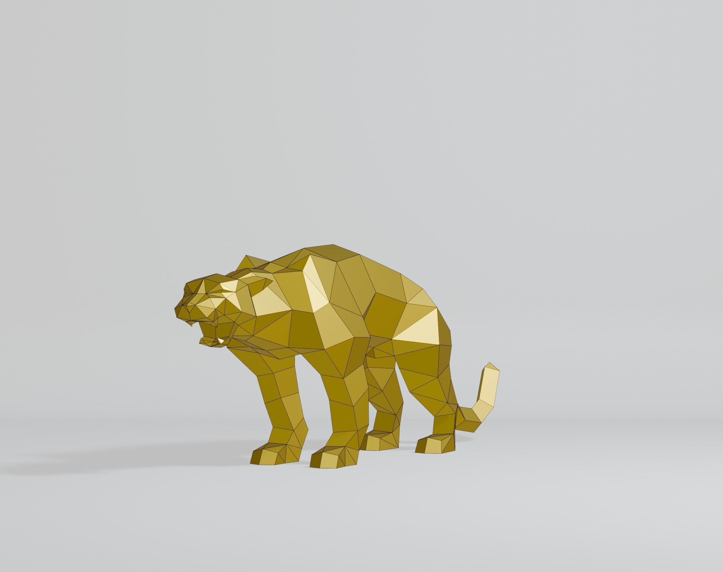 Polygonal Cougar Low-poly 3D model_1