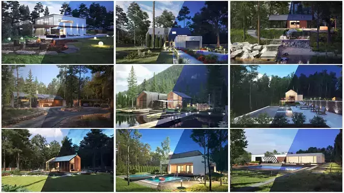 Archexteriors vol 39 - collection of day and night 3d scenes