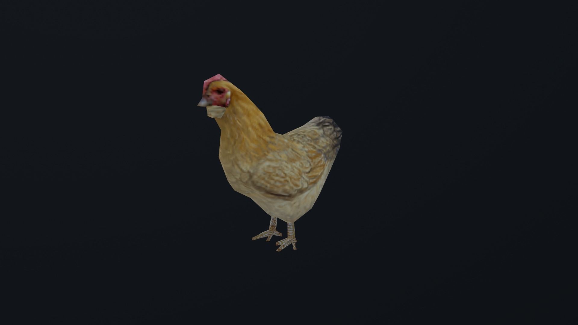 low-poly animated chicken Low-poly 3D model_4