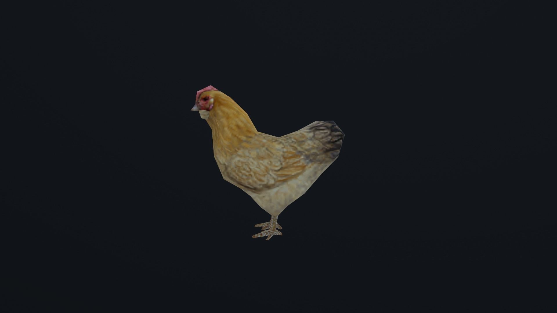 low-poly animated chicken Low-poly 3D model_8