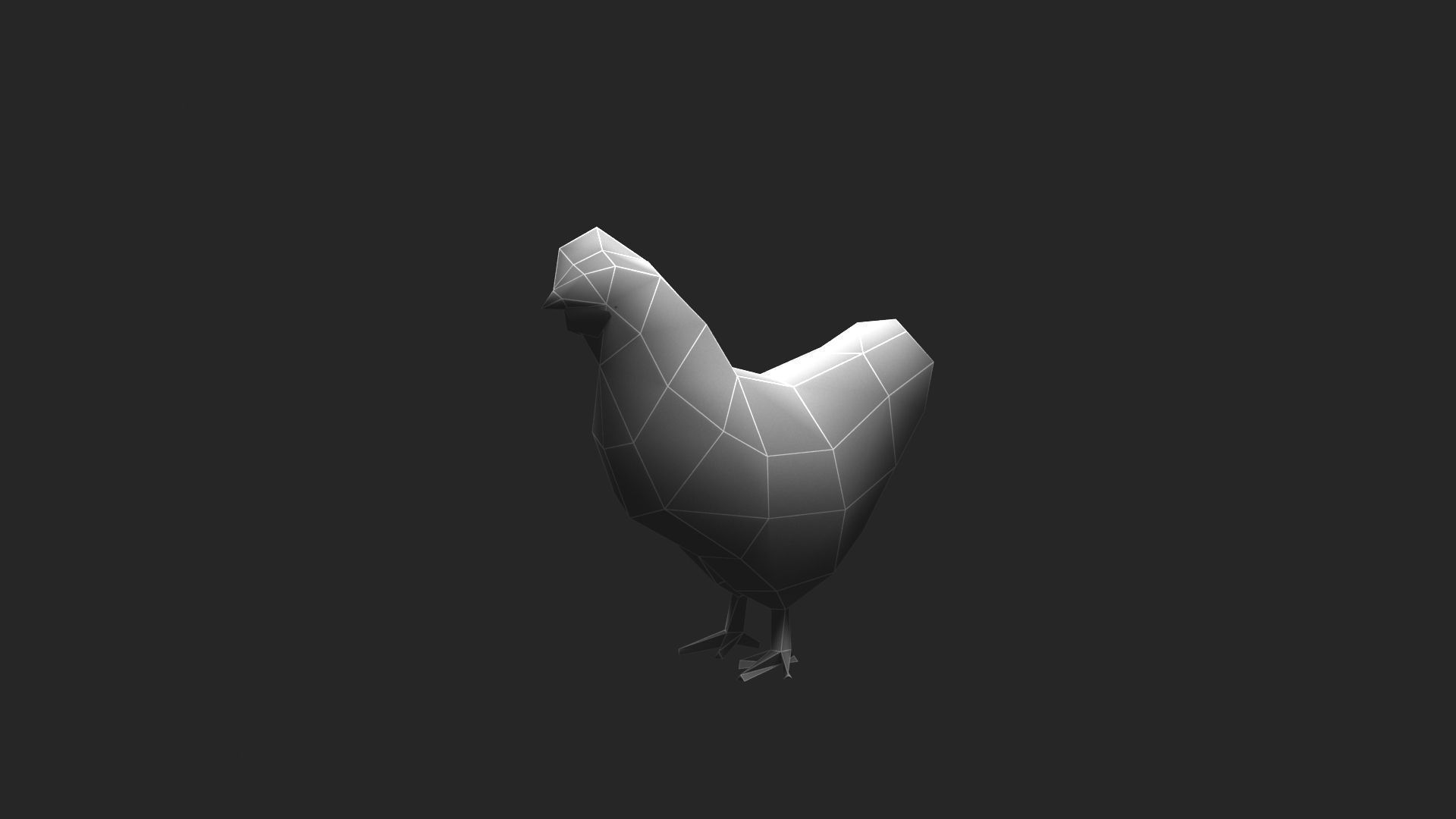 low-poly animated chicken Low-poly 3D model_3