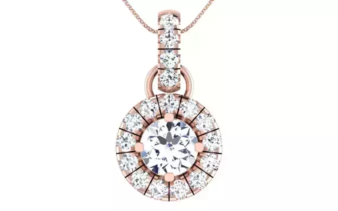 Solitaire Women Pendant 3dm STL OBJ FBX Render Details 3D print model