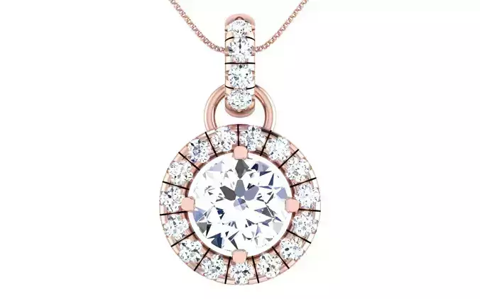 Solitaire Women Pendant 3dm STL OBJ FBX Render Details 3D print model