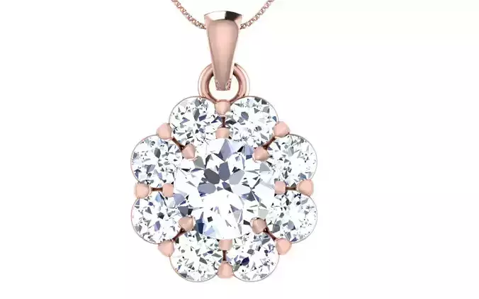 Solitaire Women Pendant 3dm STL OBJ FBX Render Details 3D print model