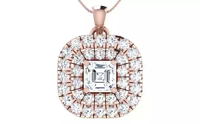 Solitaire Women Pendant 3dm STL OBJ FBX Render Details 3D print model