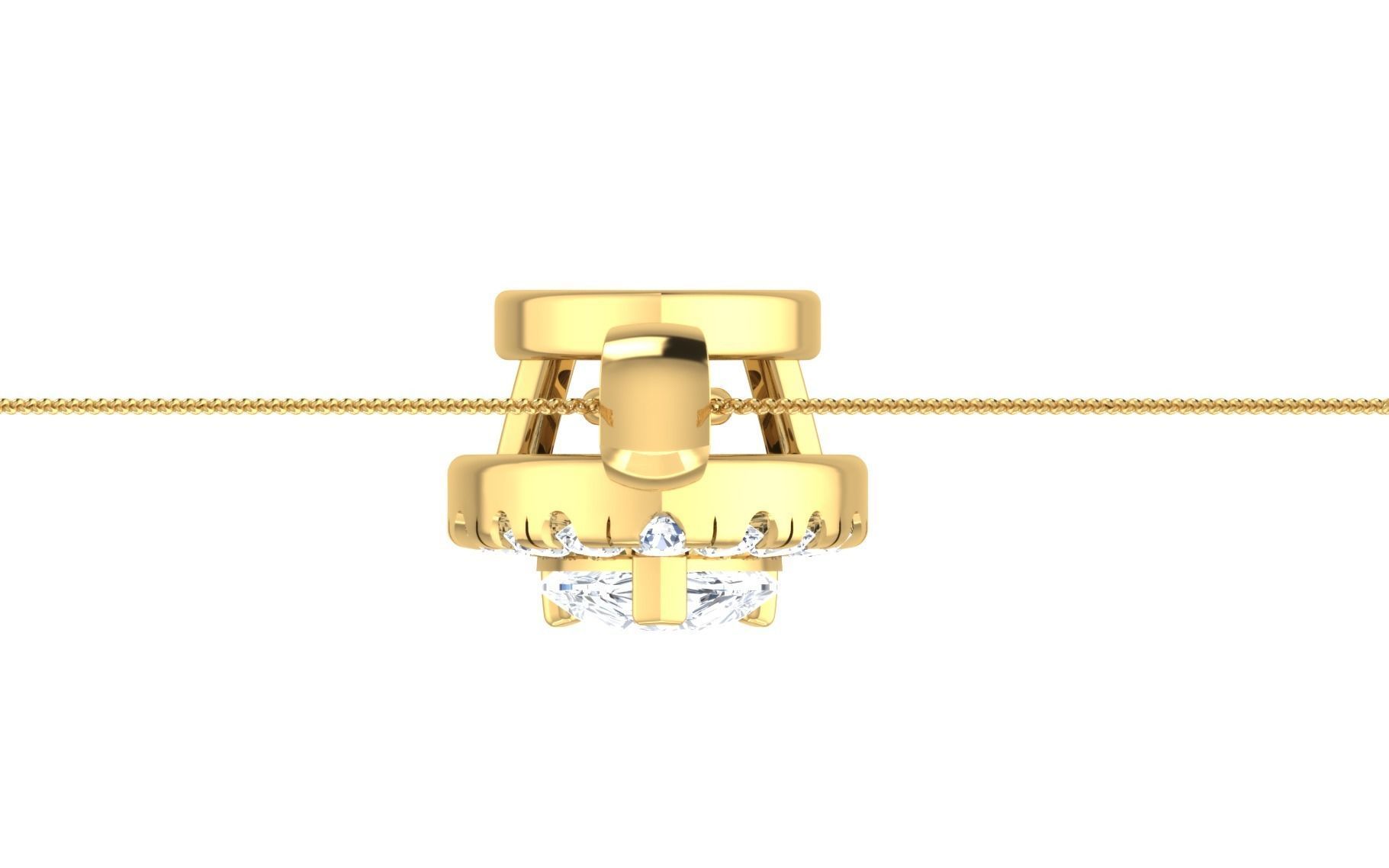 Solitaire Women Pendant 3dm STL OBJ FBX Render Details 3D print model_8