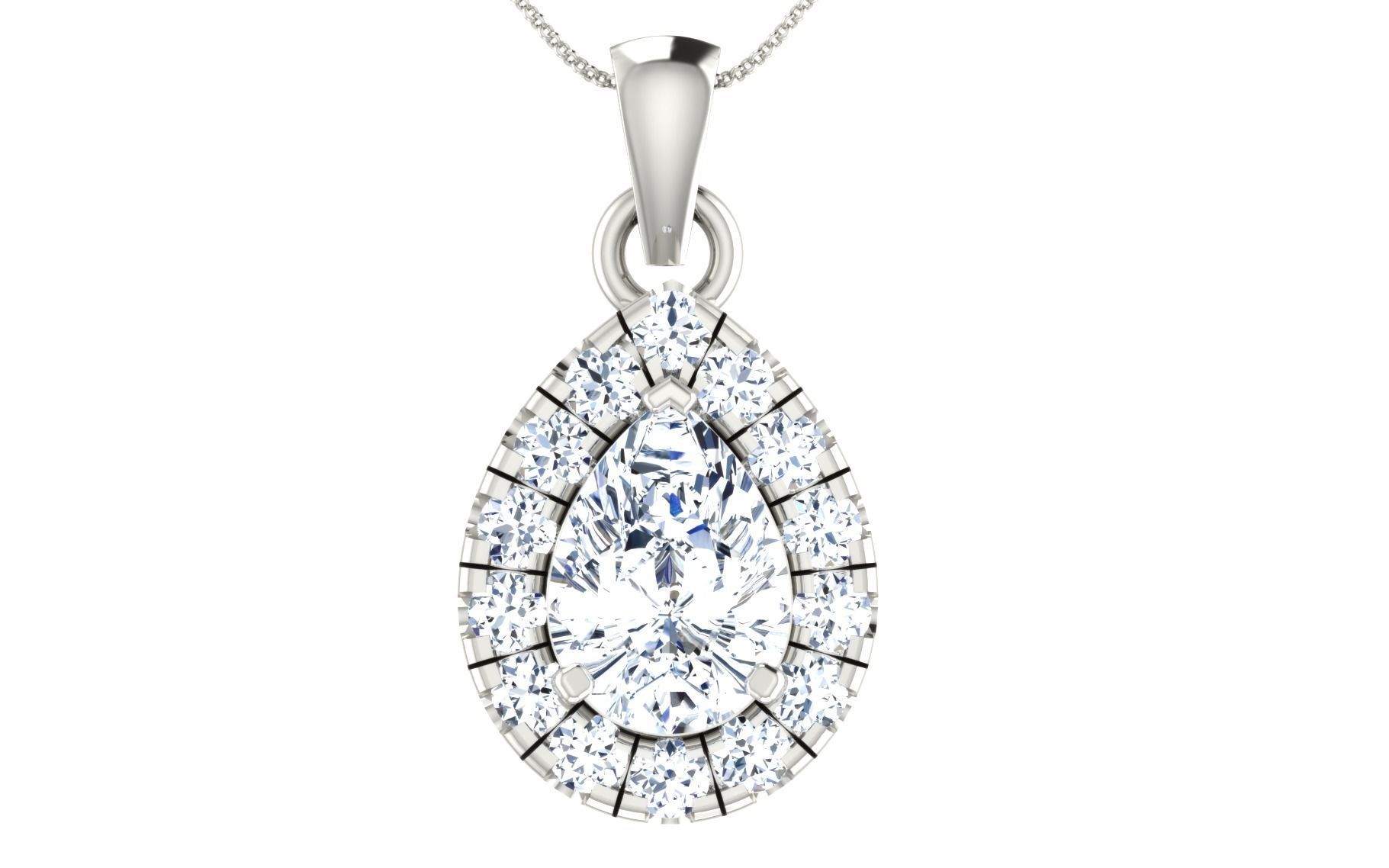 Solitaire Women Pendant 3dm STL OBJ FBX Render Details 3D print model_19