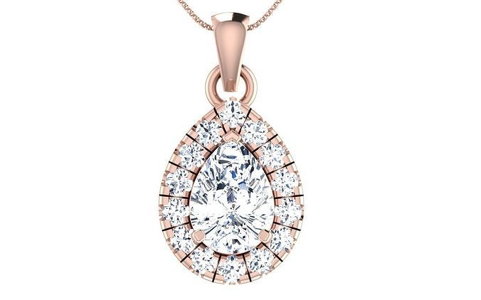 Solitaire Women Pendant 3dm STL OBJ FBX Render Details 3D print model