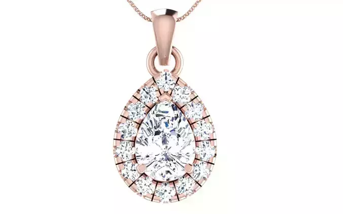 Solitaire Women Pendant 3dm STL OBJ FBX Render Details 3D print model
