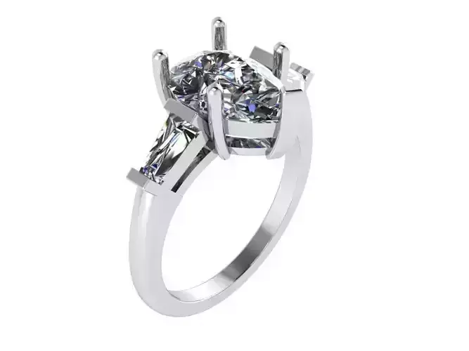 3-Stone Pear Diamond Ring 1267