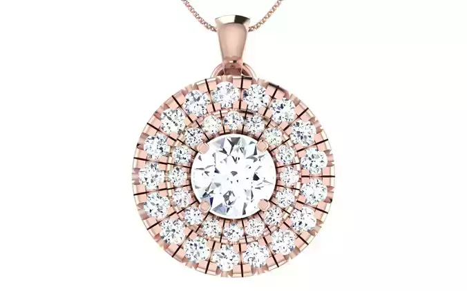 Solitaire Women Pendant 3dm STL OBJ FBX Render Details 3D print model