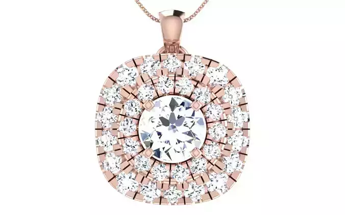 Solitaire Women Pendant 3dm STL OBJ FBX Render Details 3D print model