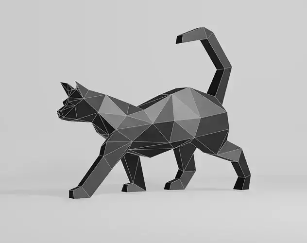 Polygonal walking cat