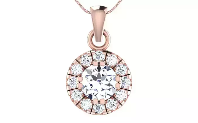 Solitaire Women Pendant 3dm STL OBJ FBX Render Details 3D print model