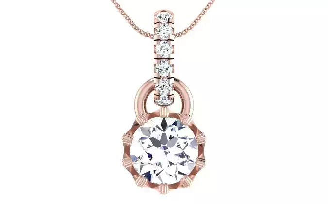 Solitaire Women Pendant 3dm STL OBJ FBX Render Details 3D print model